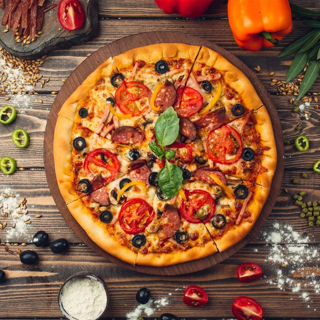 Fresh pepperoni pizza at Sherwood Pizza in Sherwood Park, AB